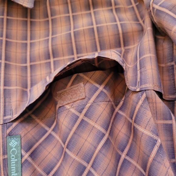 XLT COLUMBIA Omni FALL plaid brown orange outdoor PFG long sleeve SHIRT XL TALL - Picture 14 of 16